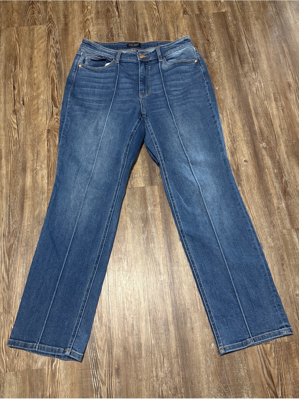Judy Blue Straight Fit Jeans Women's 14W Mid Seamed High Rise Stretchy Denim